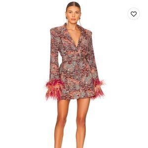 Bronx and Banco, Odessa Printed Blazer in burgundy multi. Size medium, worn once